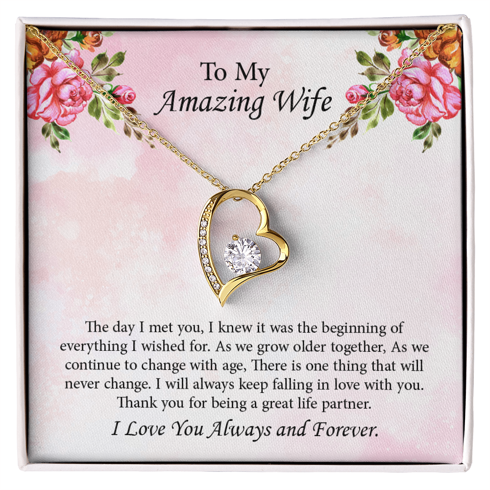 To My Amazing Wife Forever Love Necklace, Wife Jewelry, Anniversary Gift for Wife, Wife Birthday Gift, Necklace for Wife