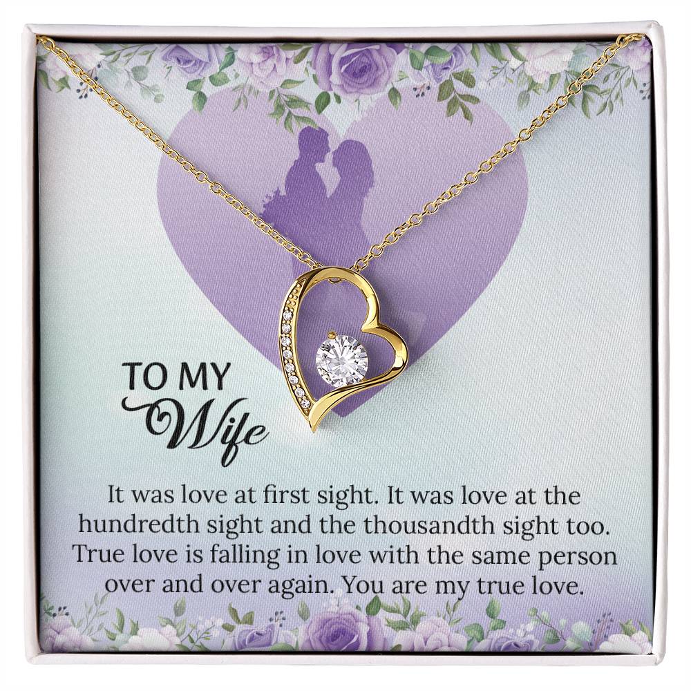 To My Wife Forever Love Necklace, Necklace For Wife, Anniversary Gift For Wife, Wife Birthday Gift