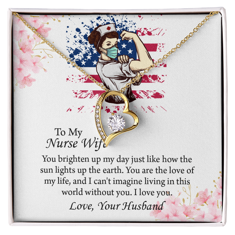 To My Nurse Wife Forever Love Necklace, Anniversary Gift for Wife, Wife Birthday Gift, Nurse Graduation Jewelry Gifts