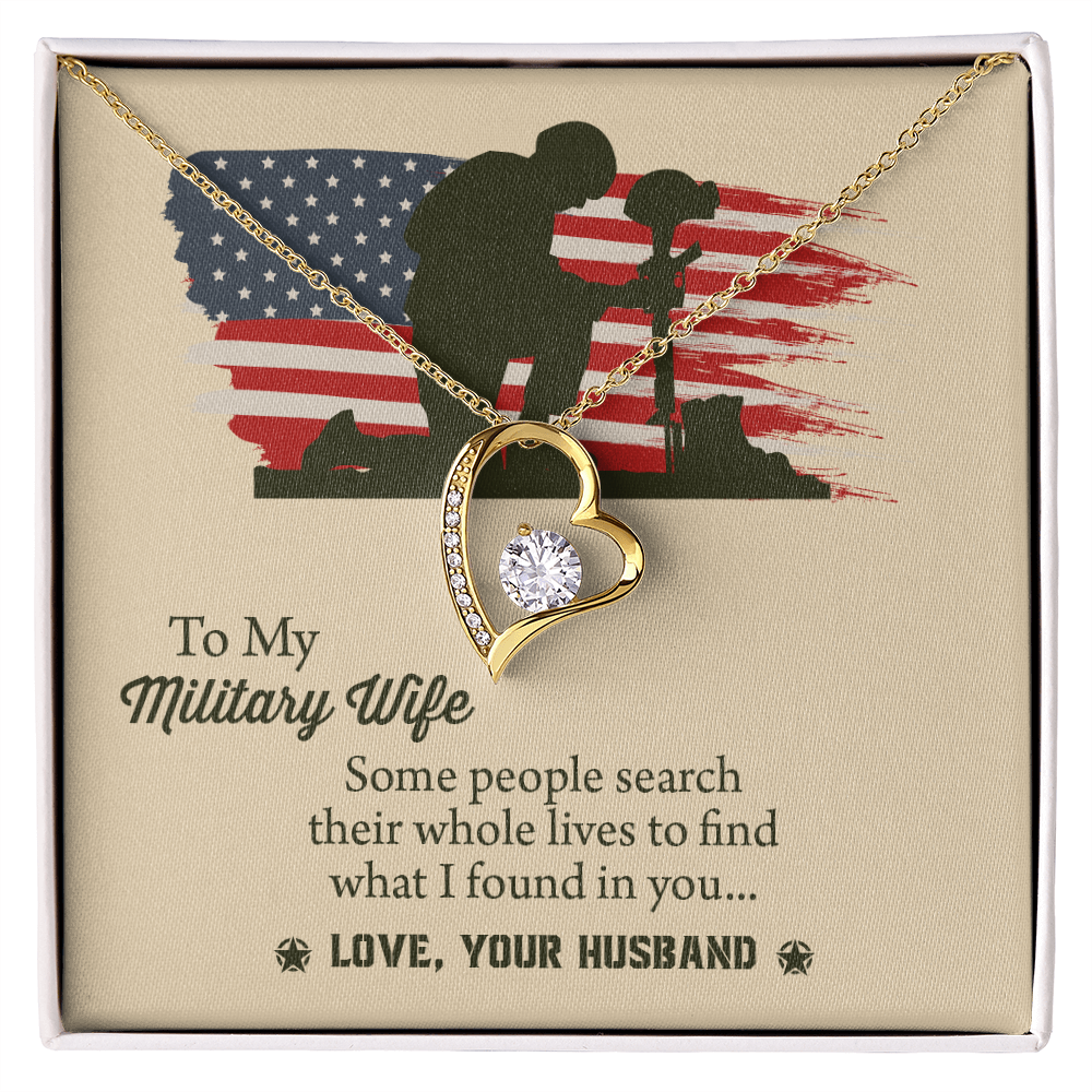 To My Military Wife Forever Love Necklace, Military Wife Gift, Gift from Husband to Wife, Anniversary Gift for Army Wife