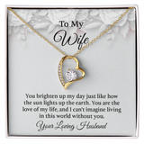 To My Wife Forever Love Necklace, Wife Jewelry, Necklace for Wife, Anniversary Gift for Wife, Wife Birthday Gift