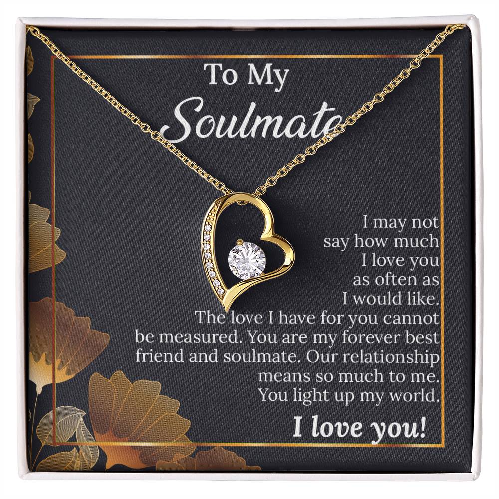 UNIDAZE To My Soulmate Necklace Unique Romantic Valentine's Gift for Her, Wife, Girlfriend, Anniversary Heart Necklace, Birthday Gift ShineOn Fulfillment C30025TG C30025TR lx-C30025 PB23-WOOD PT-781 TNM-1 USER-188348