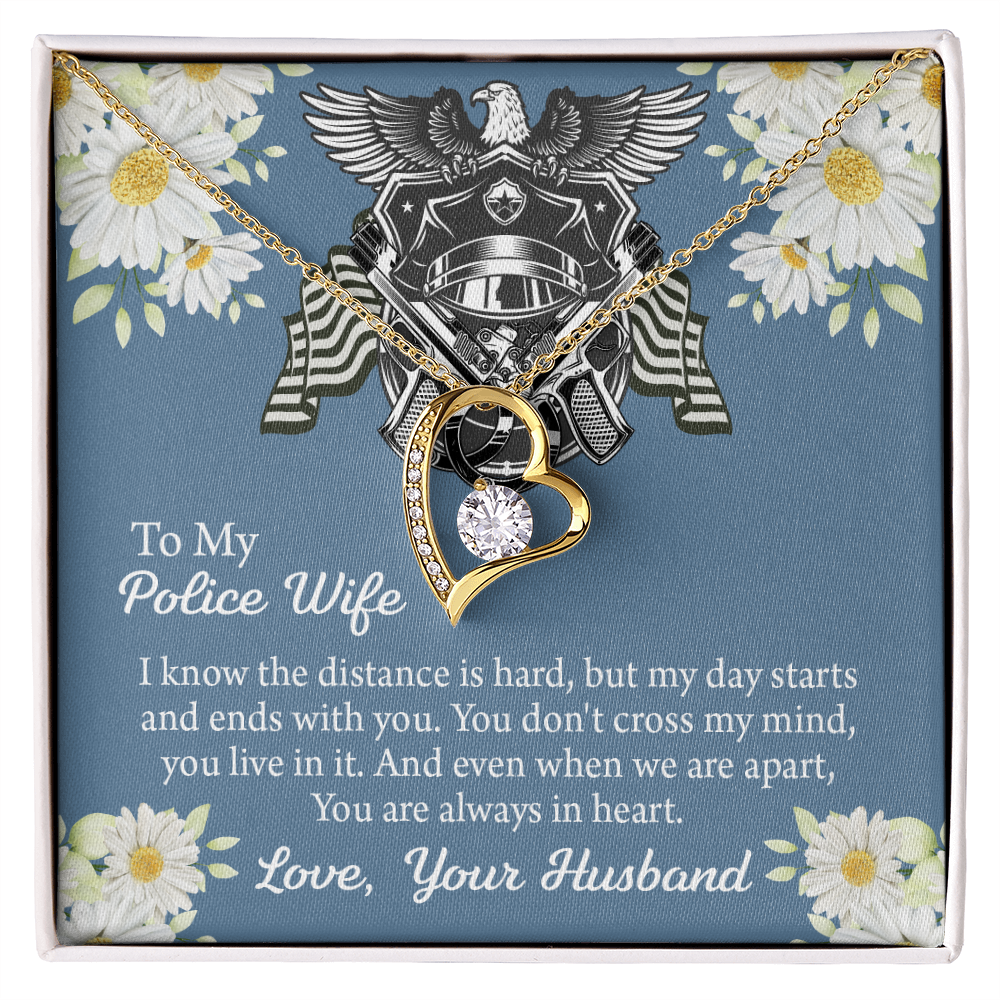 To My Police Wife Forever Love Necklace, Gift for Police Officer Wife, Police Wife Anniversary Present, Husband To Wife Birthday Gifts