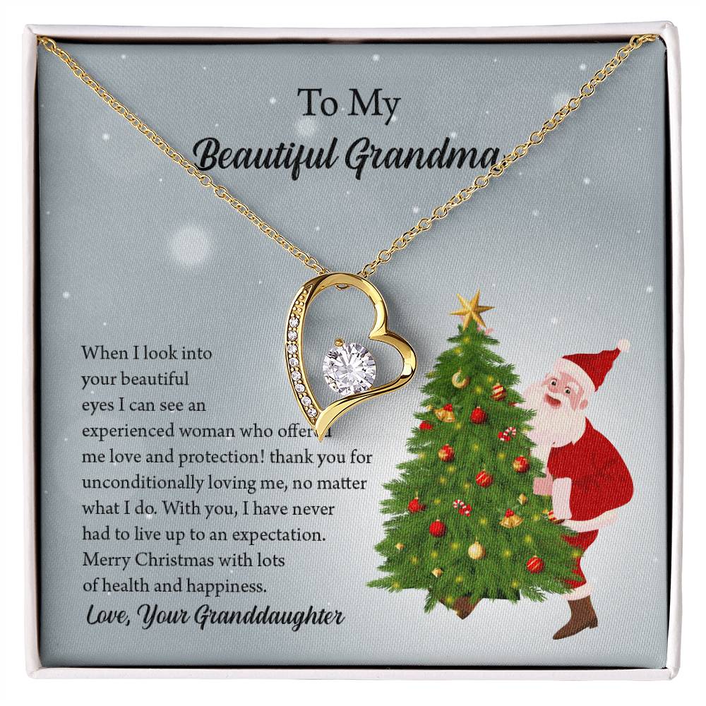 To My Beautiful Grandma Christmas  Forever Love Necklace, Grandma Gift, Gift For Grandma from Granddaughter, Grandma Necklace, Grandma, New Grandma