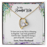 Heart To My Wife Necklace, Anniversary Gift For Wife, Wife Birthday Gift, Necklace For Wife, Wife Sentimental Gift