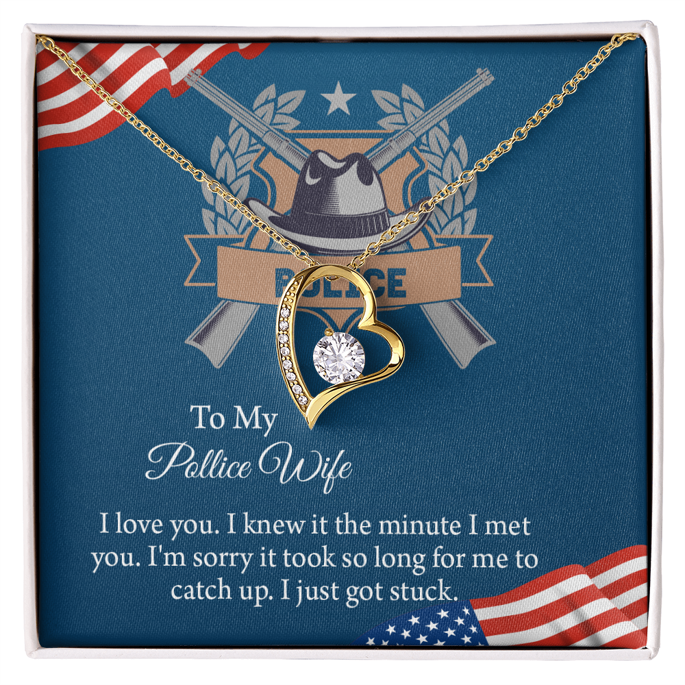 To My Police Wife Forever Love Necklace, Gift for Police Officer Wife, Police Wife Anniversary Present, Husband To Wife Birthday Gifts