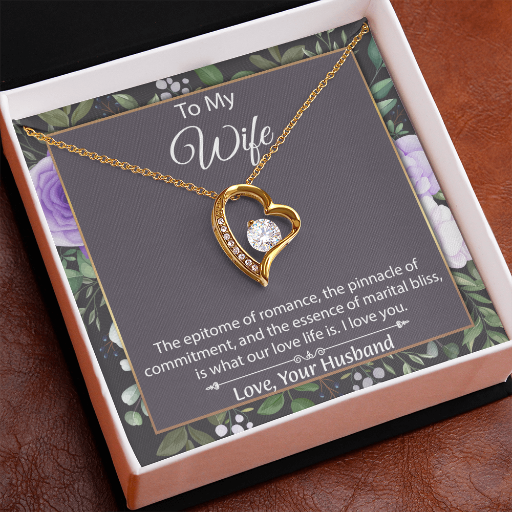 To My Wife Forever Love Necklace, Wife Sentimental Gift, Anniversary Gift For Wife, Wife Birthday Gift, Necklace For Wife