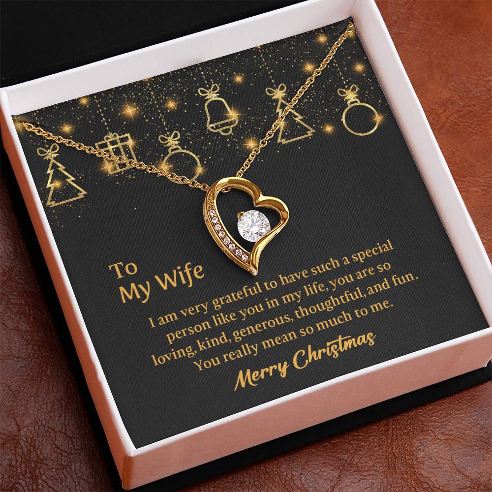 To My  Wife Forever Love Necklace with Message Card,  Christmas gift for Wife, Gift for Wife, Gift from Husband