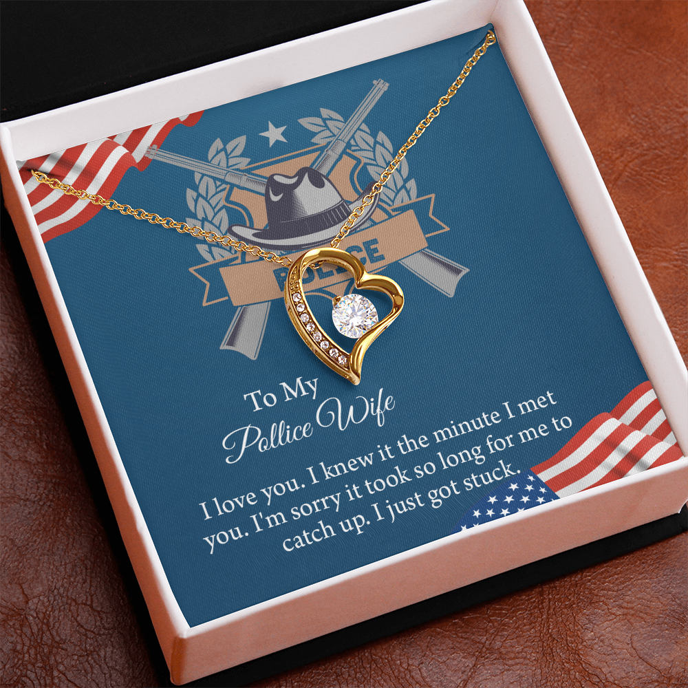 To My Police Wife Forever Love Necklace, Gift for Police Officer Wife, Police Wife Anniversary Present, Husband To Wife Birthday Gifts