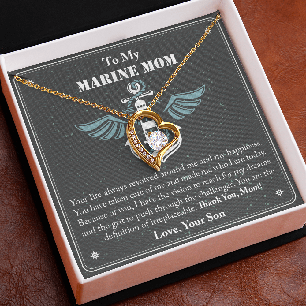 To My Marine Mom Forever Love Necklace, Military Mom Necklace, Gift For Mom Necklace, Marine Mom Gifts, Army Mom, Marine Necklace
