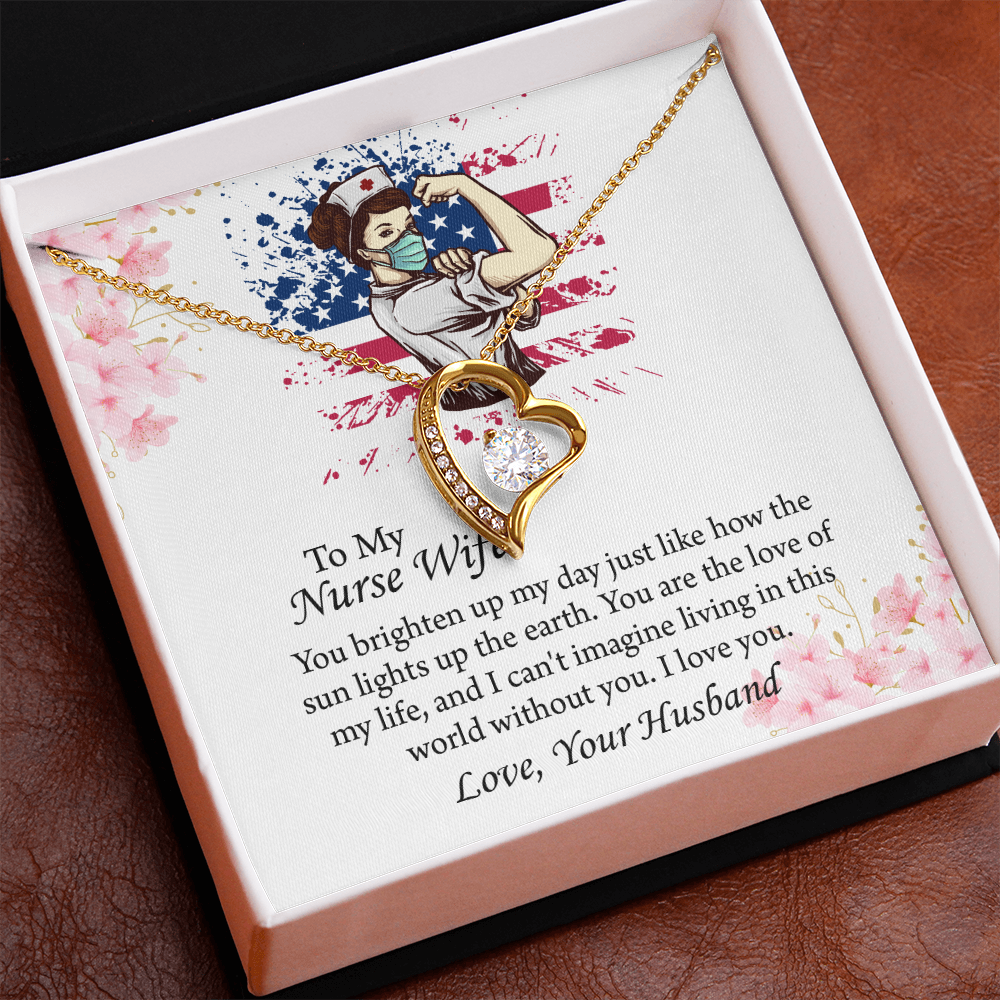 To My Nurse Wife Forever Love Necklace, Anniversary Gift for Wife, Wife Birthday Gift, Nurse Graduation Jewelry Gifts