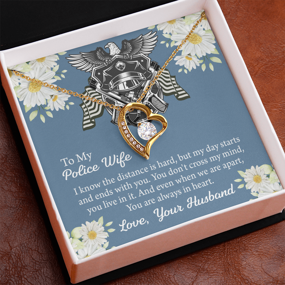 To My Police Wife Forever Love Necklace, Gift for Police Officer Wife, Police Wife Anniversary Present, Husband To Wife Birthday Gifts