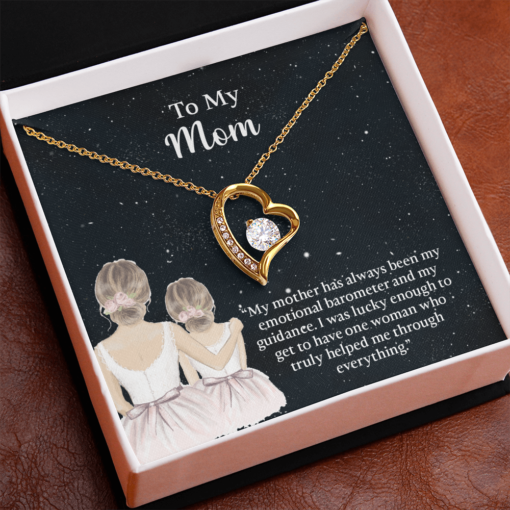 To My Mom Forever Love Necklace, Mom Birthday Gift From Daughter, Mothers Day Necklace, Message Card Jewelry For Mom