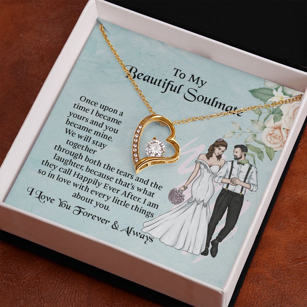 UNIDAZE To My Soulmate Necklace, Forever Love Necklace, Birthday Gift For Her, Valentine Gifts For Her, Gift For Soulmate, Gift For Wife Girlfriend ShineOn Fulfillment C30025TG C30025TR lx-C30025 PB23-WOOD PT-781 TNM-1 USER-188348