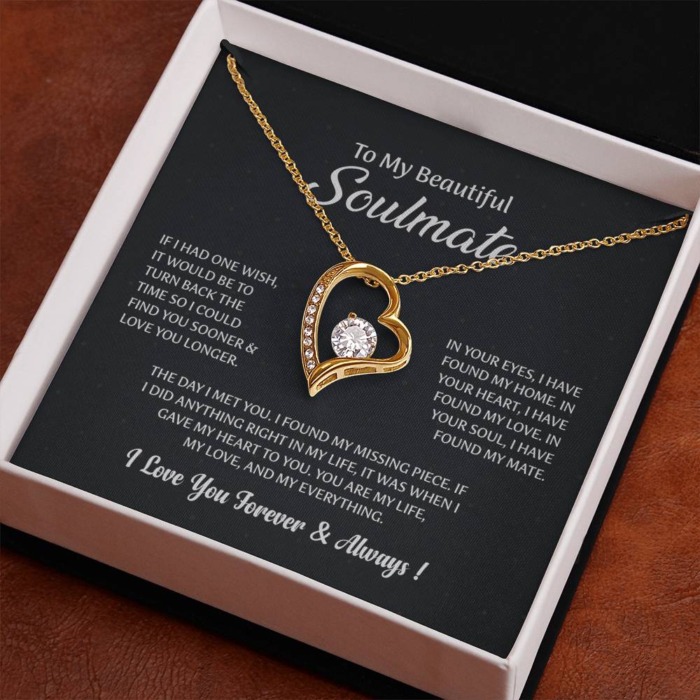 UNIDAZE To My Beautiful Soulmate Necklace, Gift for Wife,Girlfriend, Anniversary Gift, Christmas Gift for Soulmate, Soulmate Gift, Soulmate necklace ShineOn Fulfillment C30025TG C30025TR lx-C30025 PB23-WOOD PT-781 TNM-1 USER-188348