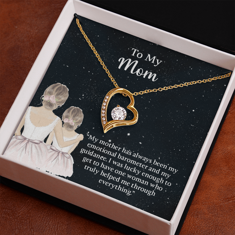 To My Mom Forever Love Necklace, Mom Birthday Gift From Daughter, Mothers Day Necklace, Message Card Jewelry For Mom