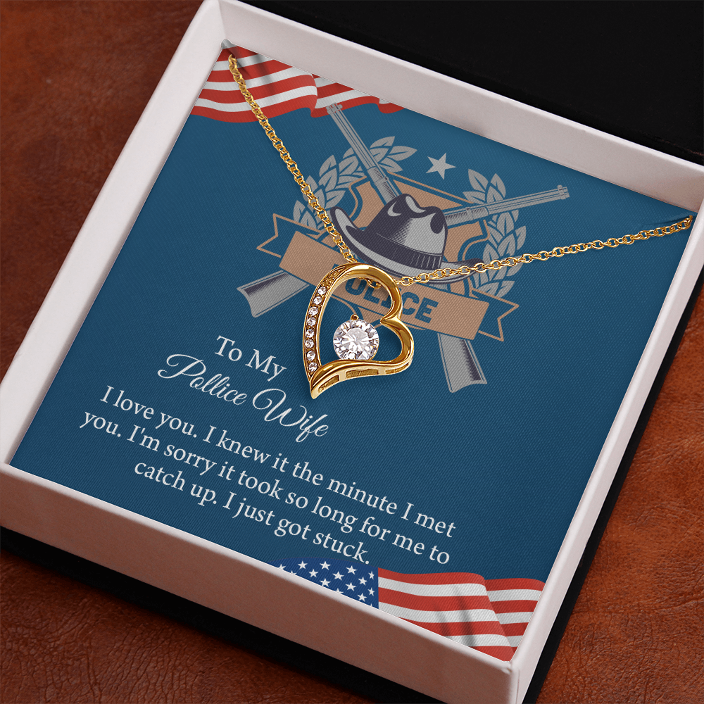 To My Police Wife Forever Love Necklace, Gift for Police Officer Wife, Police Wife Anniversary Present, Husband To Wife Birthday Gifts