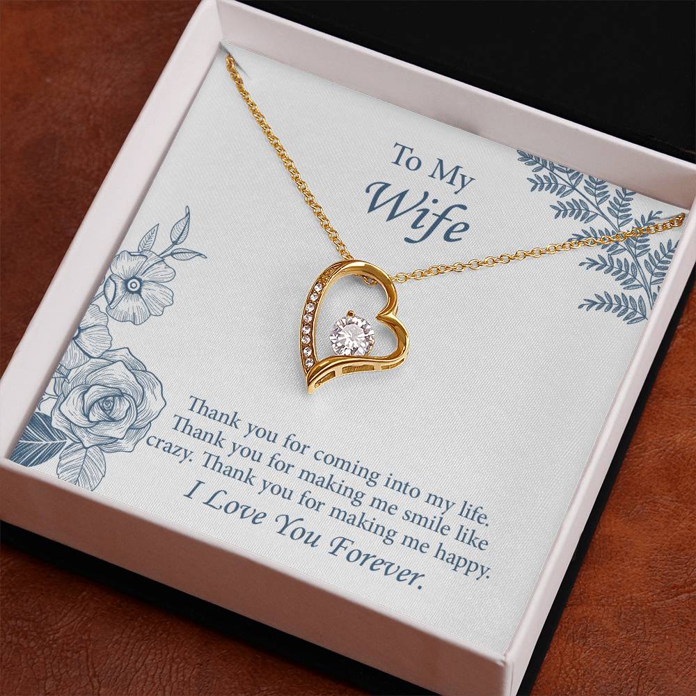 Forever Love Necklace for Wife, Necklace for Wife, Message Card Jewelry, Romantic Anniversary gift for Wife, Wife Birthday Gift