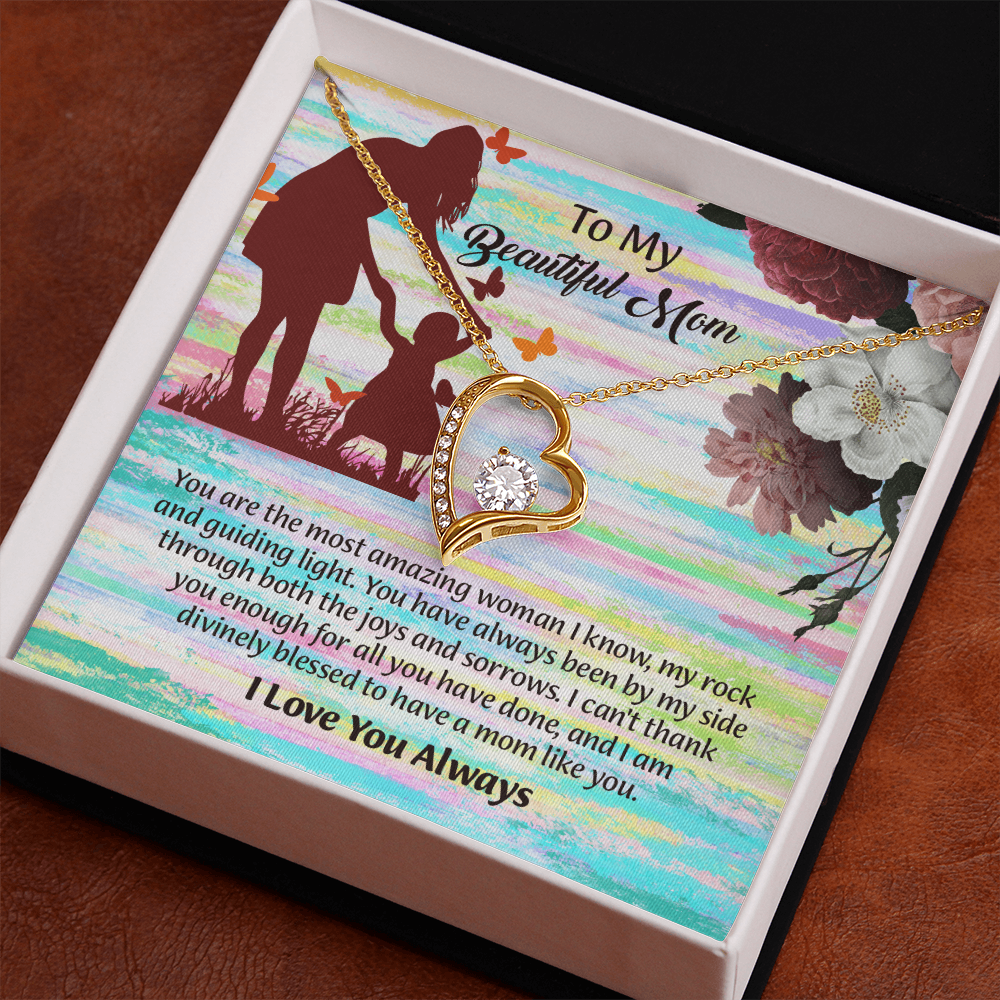 To My Beautiful Mom Necklace, Mothers Day Gift To Mom, Thoughtful Present from Son, Mom Necklace From daughter