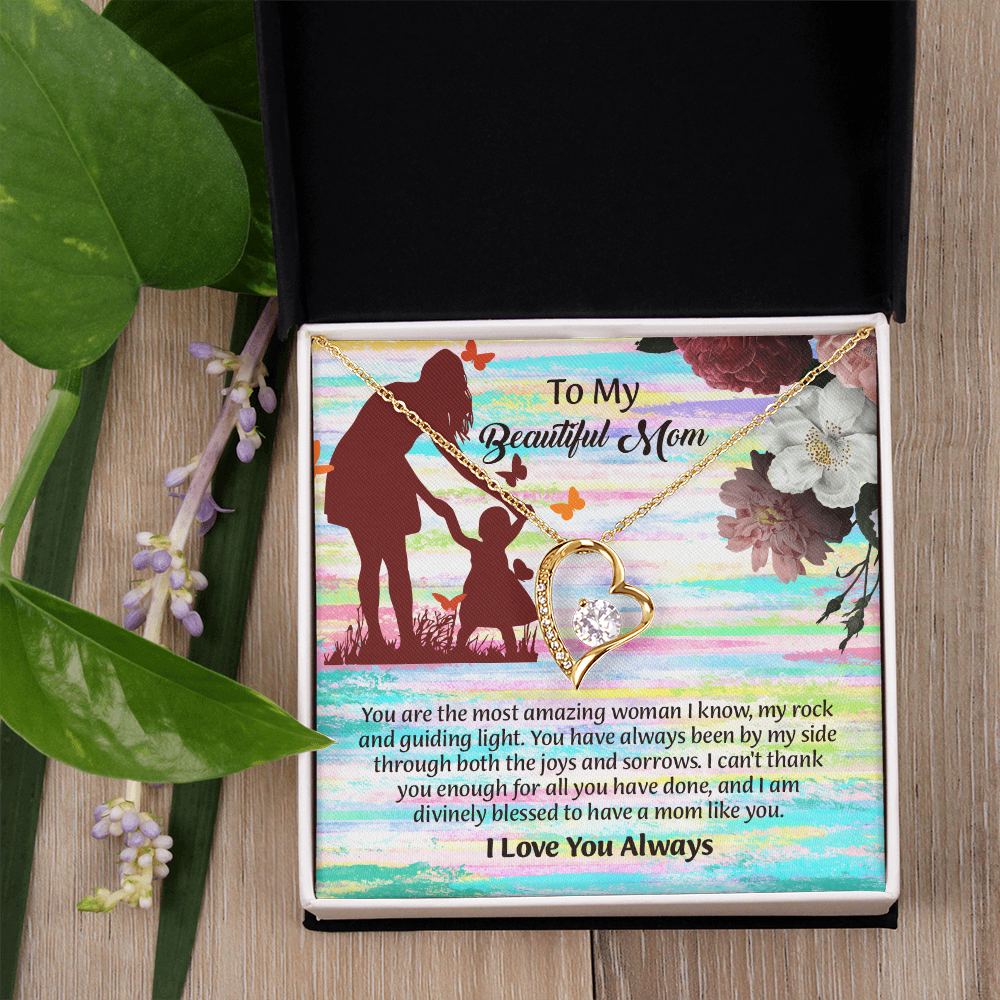To My Beautiful Mom Necklace, Mothers Day Gift To Mom, Thoughtful Present from Son, Mom Necklace From daughter