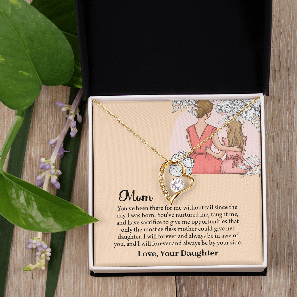 Mom Necklace, Mom Birthday Gift from Daughter, Mothers Day Necklace, Message Card Jewelry For Mom