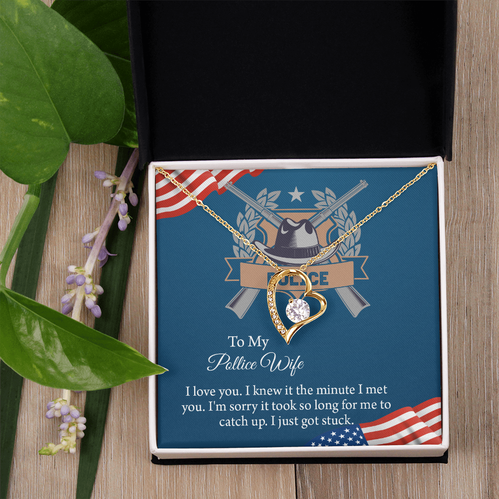 To My Police Wife Forever Love Necklace, Gift for Police Officer Wife, Police Wife Anniversary Present, Husband To Wife Birthday Gifts