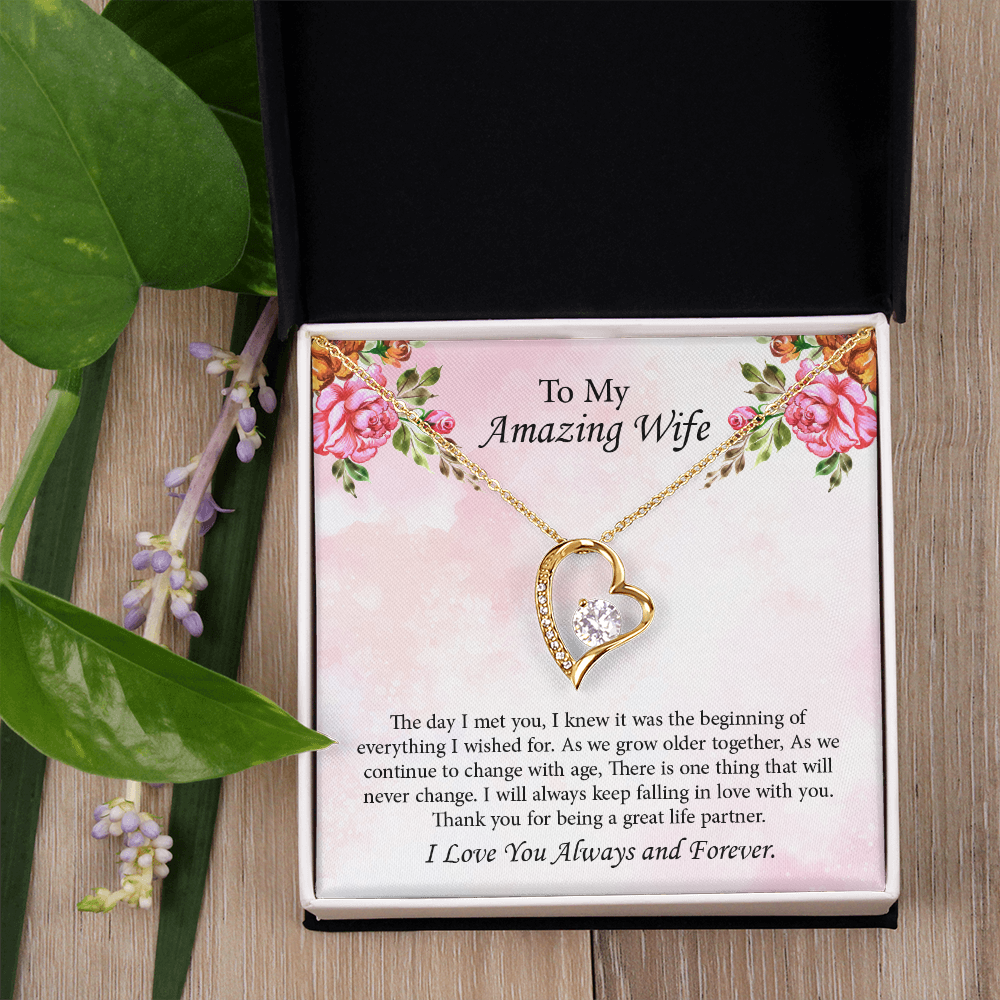 To My Amazing Wife Forever Love Necklace, Wife Jewelry, Anniversary Gift for Wife, Wife Birthday Gift, Necklace for Wife