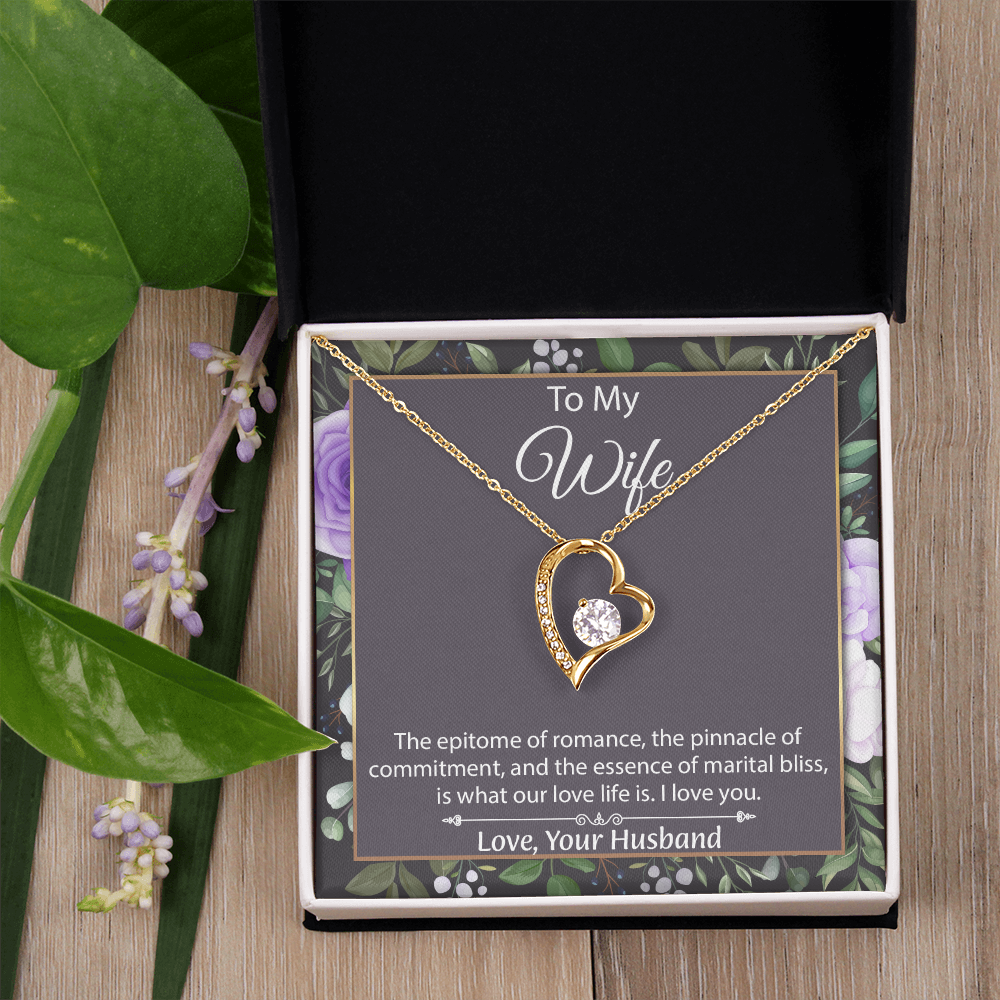 To My Wife Forever Love Necklace, Wife Sentimental Gift, Anniversary Gift For Wife, Wife Birthday Gift, Necklace For Wife