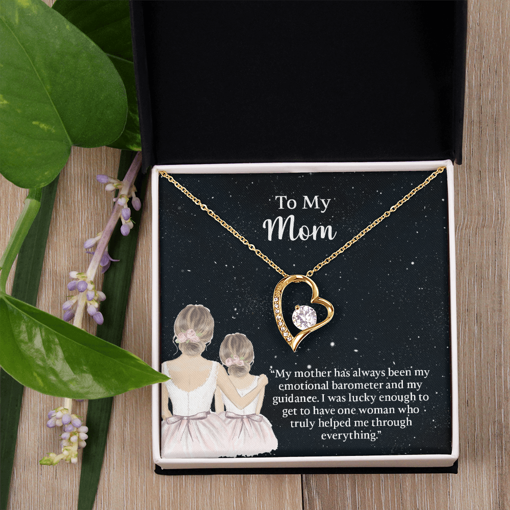 To My Mom Forever Love Necklace, Mom Birthday Gift From Daughter, Mothers Day Necklace, Message Card Jewelry For Mom