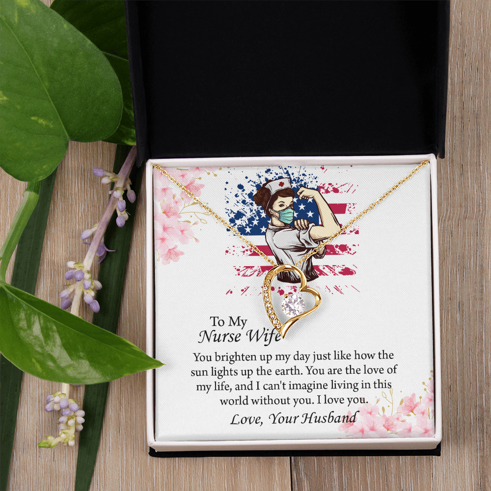 To My Nurse Wife Forever Love Necklace, Anniversary Gift for Wife, Wife Birthday Gift, Nurse Graduation Jewelry Gifts