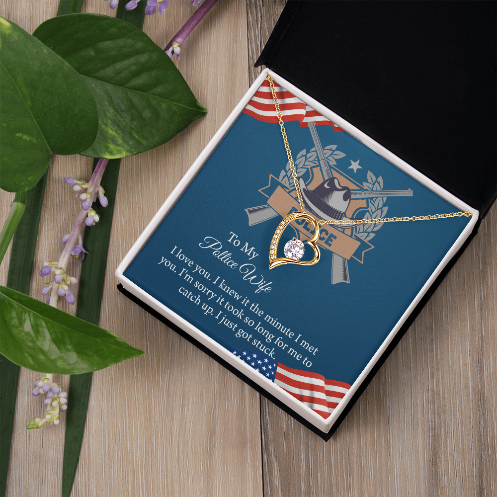 To My Police Wife Forever Love Necklace, Gift for Police Officer Wife, Police Wife Anniversary Present, Husband To Wife Birthday Gifts