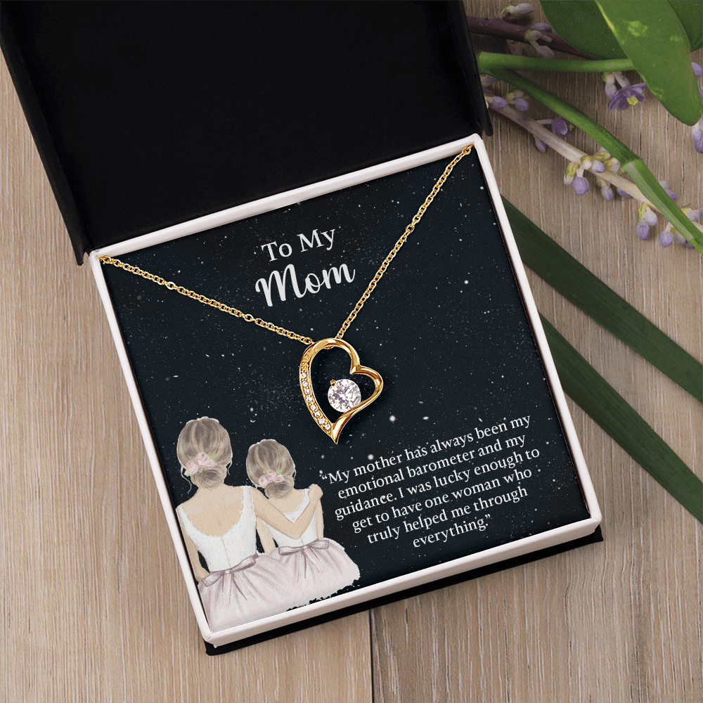 To My Mom Forever Love Necklace, Mom Birthday Gift From Daughter, Mothers Day Necklace, Message Card Jewelry For Mom