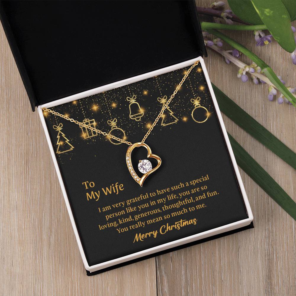 To My  Wife Forever Love Necklace with Message Card,  Christmas gift for Wife, Gift for Wife, Gift from Husband