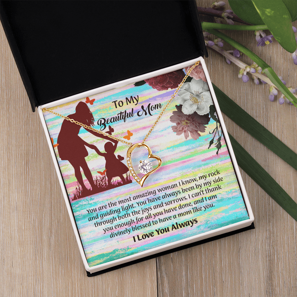 To My Beautiful Mom Necklace, Mothers Day Gift To Mom, Thoughtful Present from Son, Mom Necklace From daughter
