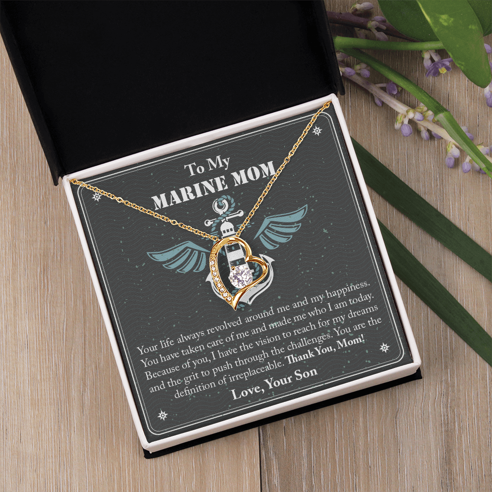 To My Marine Mom Forever Love Necklace, Military Mom Necklace, Gift For Mom Necklace, Marine Mom Gifts, Army Mom, Marine Necklace
