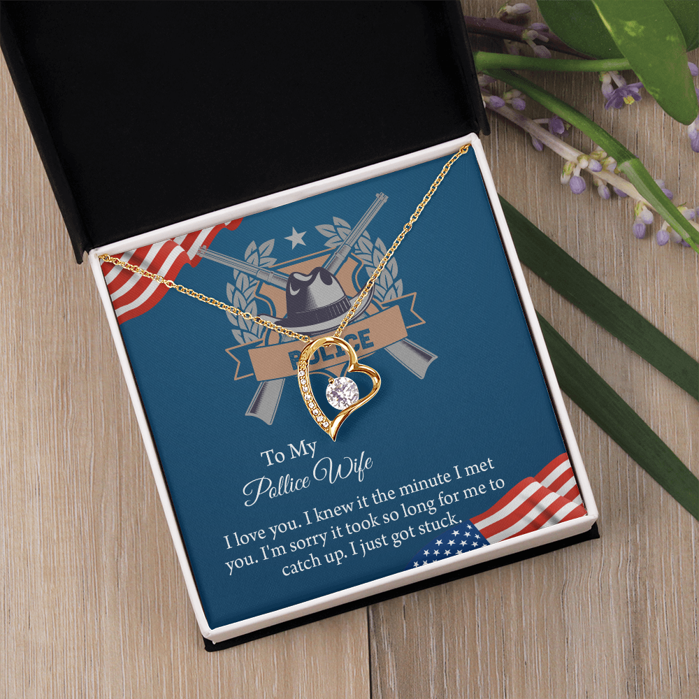 To My Police Wife Forever Love Necklace, Gift for Police Officer Wife, Police Wife Anniversary Present, Husband To Wife Birthday Gifts