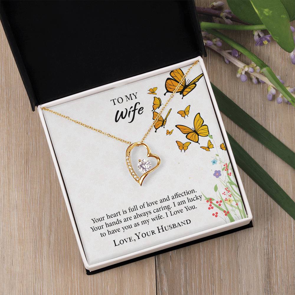 To My Wife Forever Love Necklace, Necklace Gift For Wife, Anniversary Gift For Wife, Wife Birthday Gift