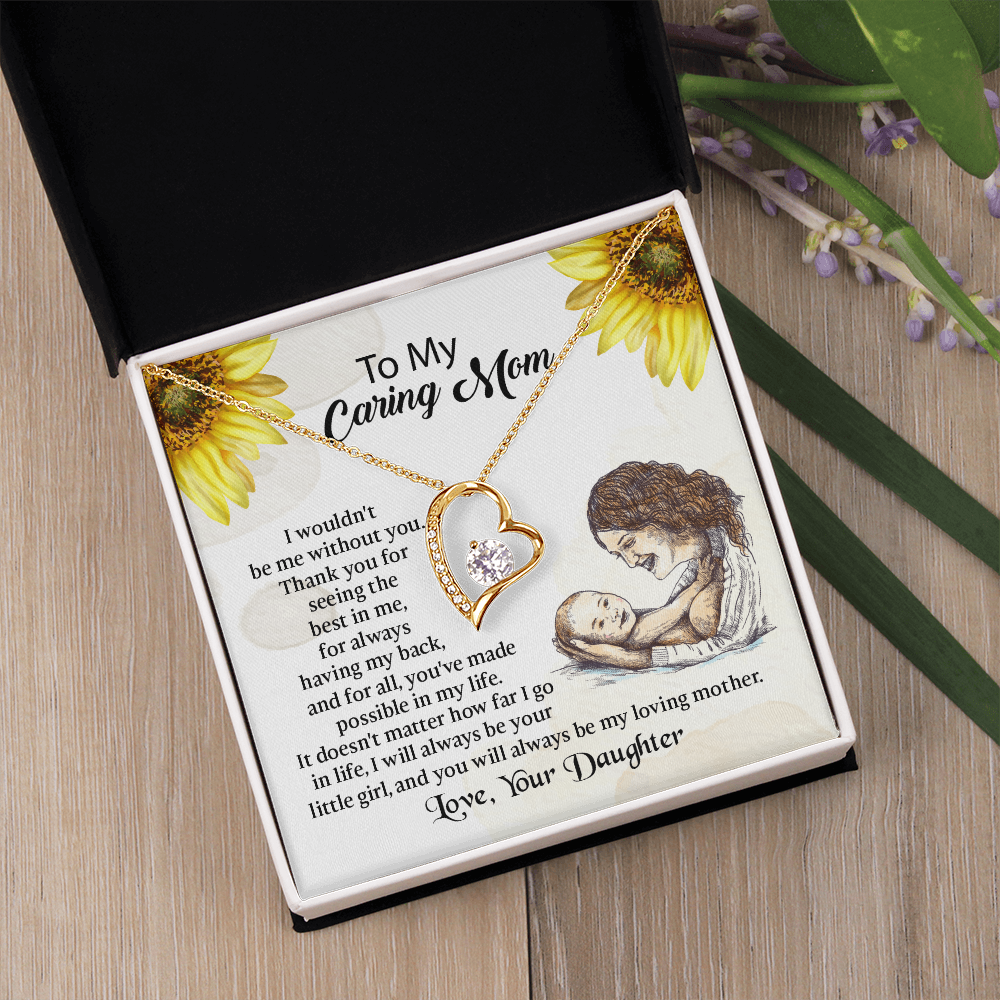 To My Mom Forever Love Necklace, Mothers Day Necklace, Mom Birthday Gift from Daughter, Message Card Jewelry For Mom
