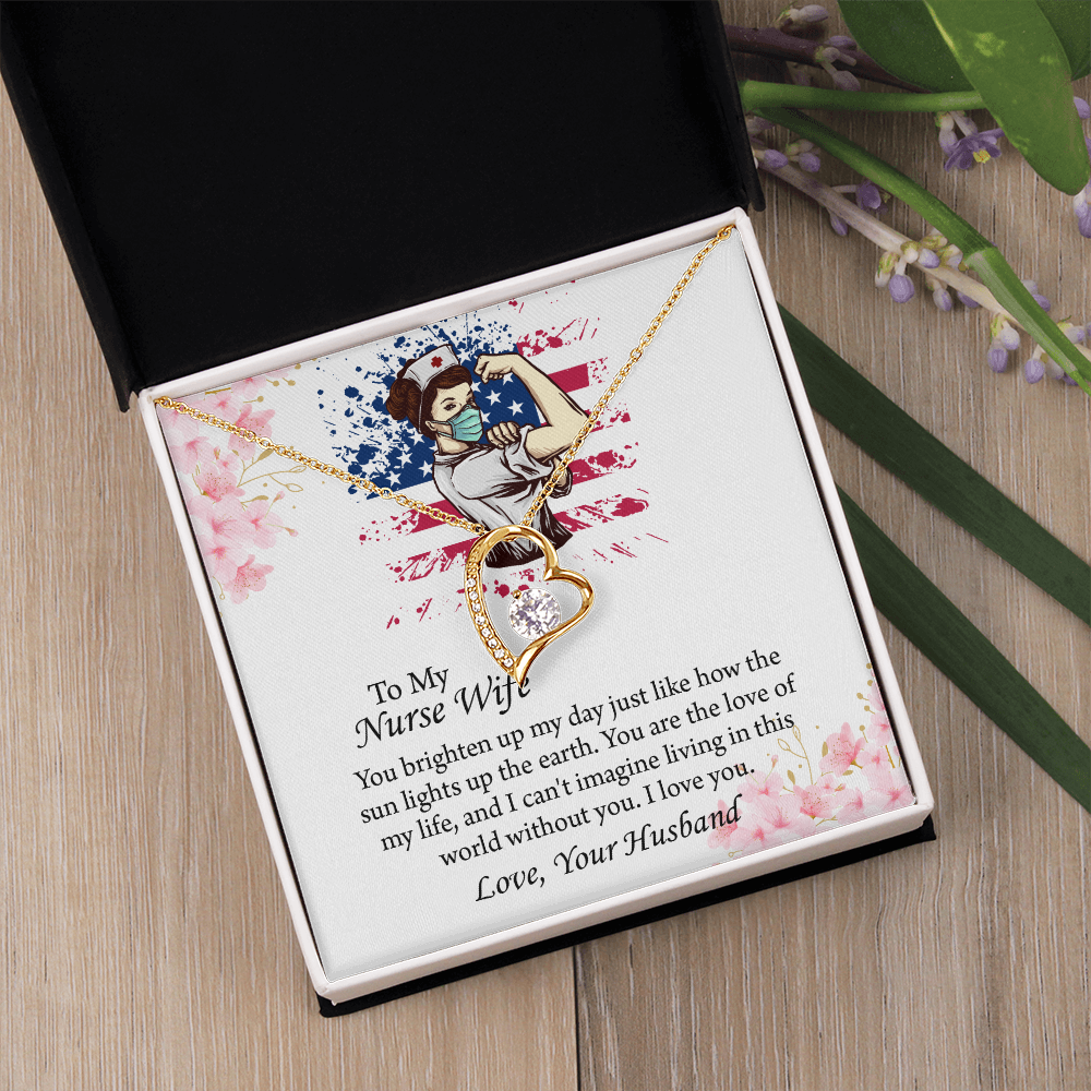 To My Nurse Wife Forever Love Necklace, Anniversary Gift for Wife, Wife Birthday Gift, Nurse Graduation Jewelry Gifts