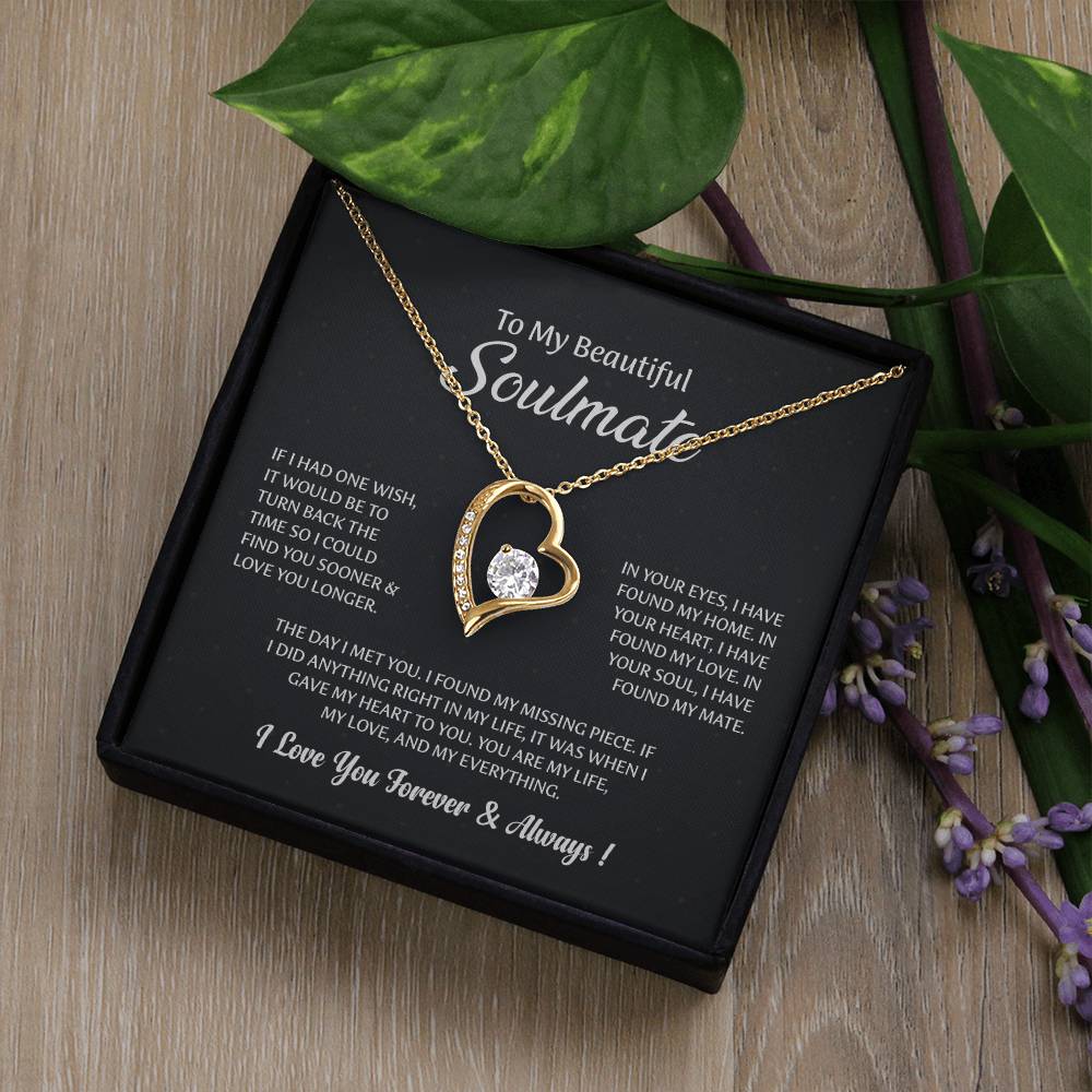 UNIDAZE To My Beautiful Soulmate Necklace, Gift for Wife,Girlfriend, Anniversary Gift, Christmas Gift for Soulmate, Soulmate Gift, Soulmate necklace ShineOn Fulfillment C30025TG C30025TR lx-C30025 PB23-WOOD PT-781 TNM-1 USER-188348