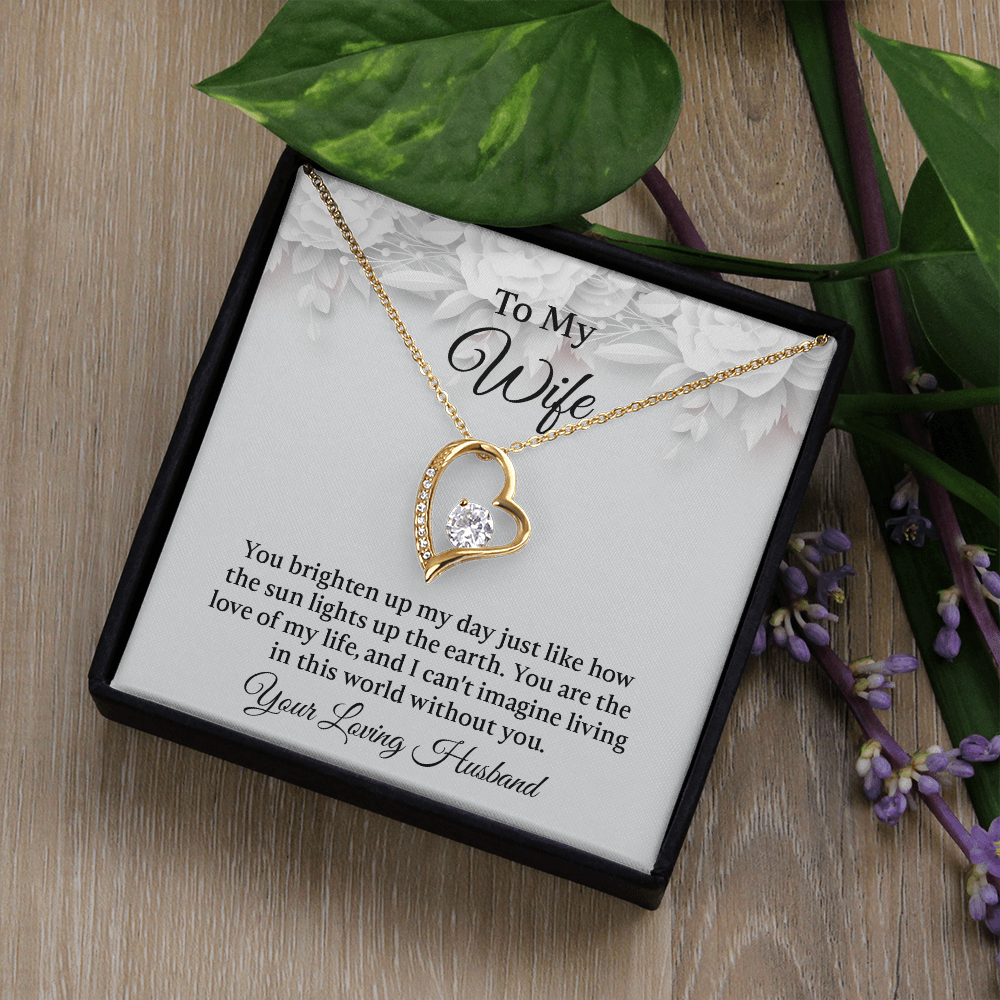 To My Wife Forever Love Necklace, Wife Jewelry, Necklace for Wife, Anniversary Gift for Wife, Wife Birthday Gift