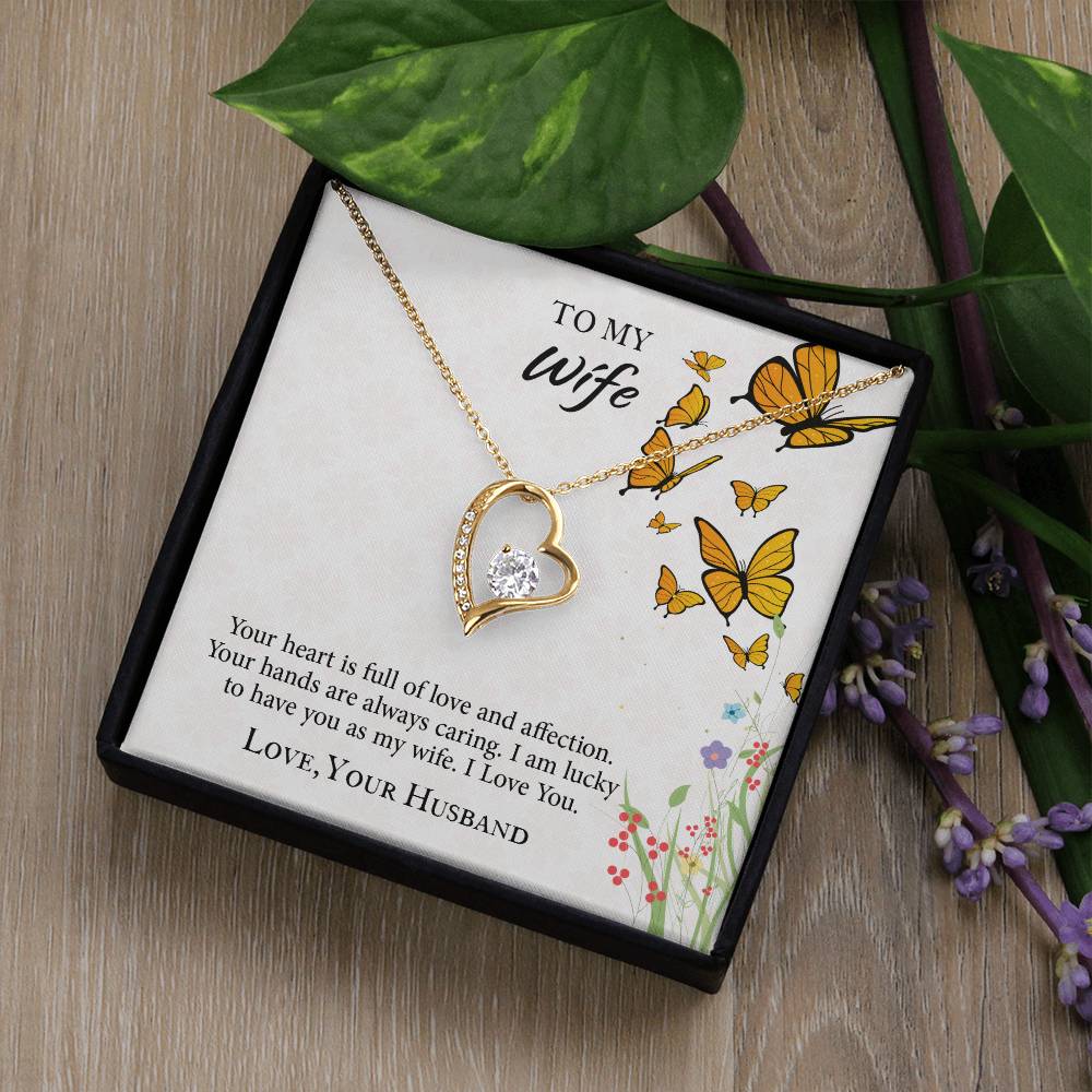 To My Wife Forever Love Necklace, Necklace Gift For Wife, Anniversary Gift For Wife, Wife Birthday Gift