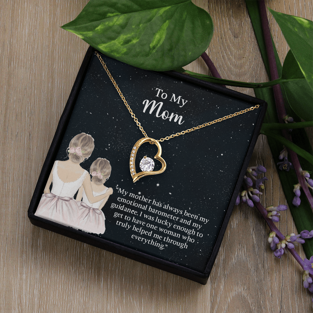 To My Mom Forever Love Necklace, Mom Birthday Gift From Daughter, Mothers Day Necklace, Message Card Jewelry For Mom