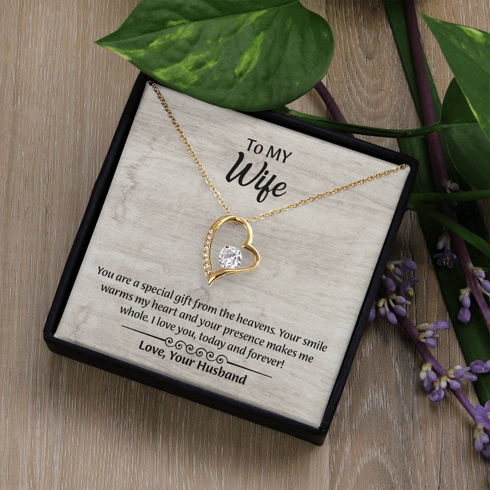 To My Wife Forever Love Necklace, Wife Jewelry, Romantic Anniversary Gift for Wife, Wife Birthday Gift, Necklace for Wife