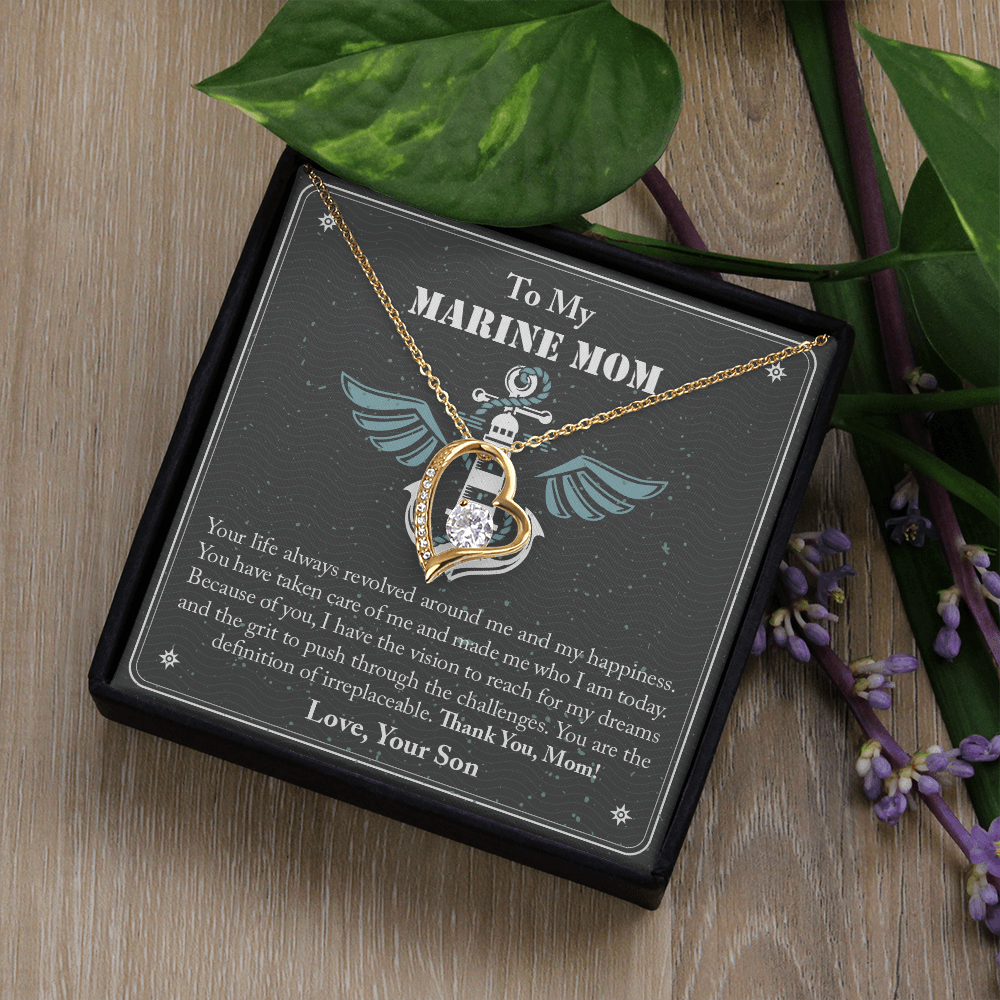 To My Marine Mom Forever Love Necklace, Military Mom Necklace, Gift For Mom Necklace, Marine Mom Gifts, Army Mom, Marine Necklace