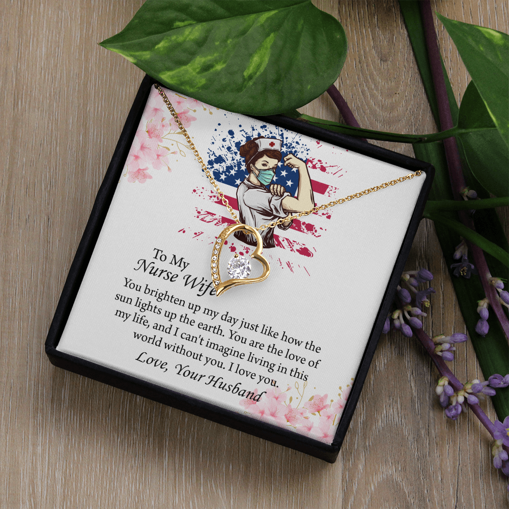 To My Nurse Wife Forever Love Necklace, Anniversary Gift for Wife, Wife Birthday Gift, Nurse Graduation Jewelry Gifts