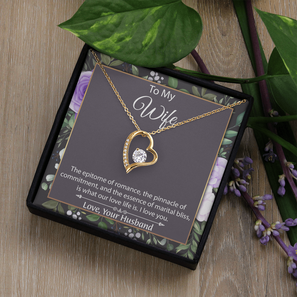 To My Wife Forever Love Necklace, Wife Sentimental Gift, Anniversary Gift For Wife, Wife Birthday Gift, Necklace For Wife