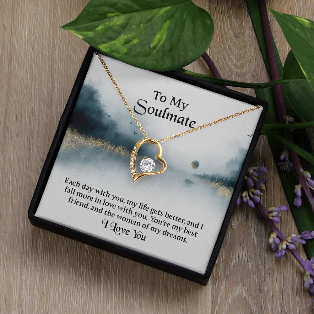 UNIDAZE To My Soulmate Necklace Gift for Her, Soulmate Jewelry for Wife, Birthday Gifts from Husband, Soulmate Gift ShineOn Fulfillment C30025TG C30025TR lx-C30025 PB23-WOOD PT-781 TNM-1 USER-188348