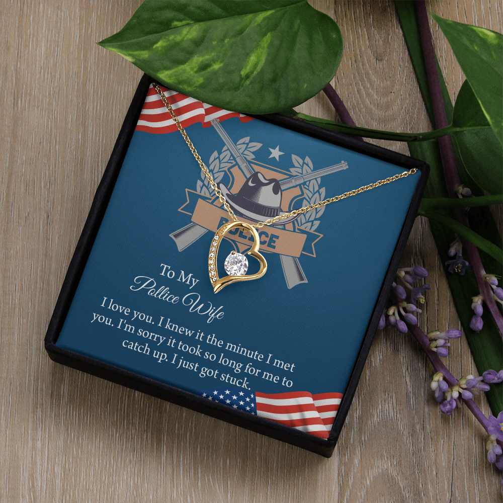 To My Police Wife Forever Love Necklace, Gift for Police Officer Wife, Police Wife Anniversary Present, Husband To Wife Birthday Gifts