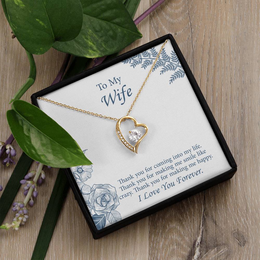 Forever Love Necklace for Wife, Necklace for Wife, Message Card Jewelry, Romantic Anniversary gift for Wife, Wife Birthday Gift